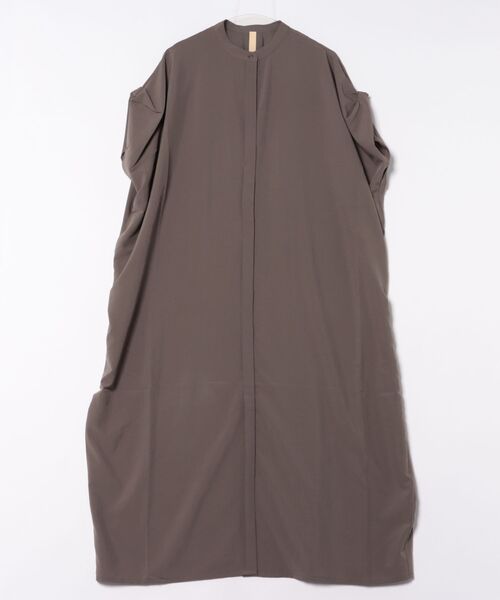 Q（キュー）の「スパンローンルーズワンピース（シャツワンピース・レディース・ブラック/オリーブ・MEDIUM）」の4枚目の写真