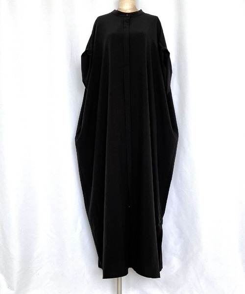 Q（キュー）の「スパンローンルーズワンピース（シャツワンピース・レディース・ブラック/オリーブ・MEDIUM）」の16枚目の写真