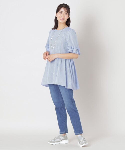 TO BE CHIC(トゥー ビー シック)の「ストレッチ デニムパンツ(デニムパンツ・レディース・オフホワイト/ブルー系その他2・40)」の4枚目の写真