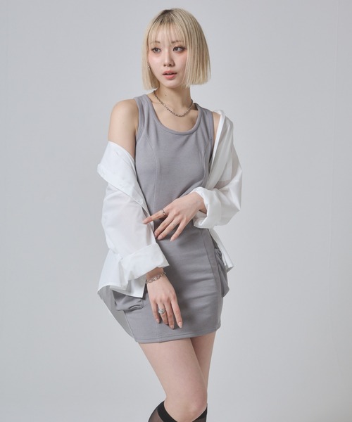 ENVYM（アンビー）の「ビッグポケットタンクワンピース（ワンピース・レディース・ブラック/ブルー/グレー・FREE）」の16枚目の写真