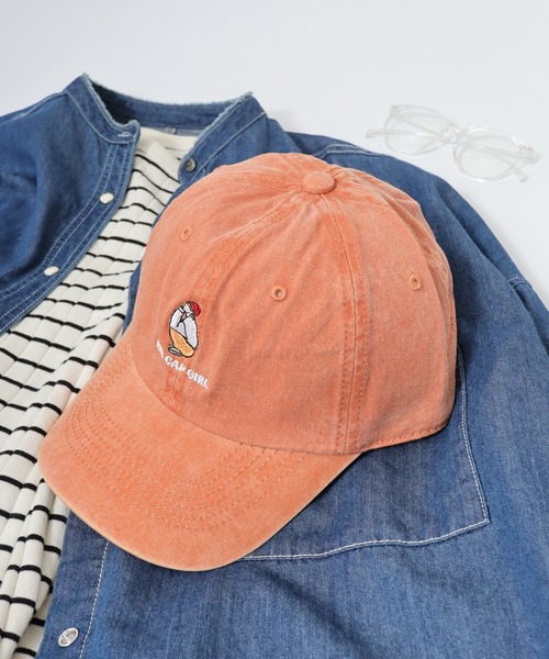 Red Cap Girl（レッドキャプガール）の「RED CAP GIRL ピグメント加工キャップ（キャップ・メンズ・ピンク/ブラック/ブルー/オレンジ・FREE）」の4枚目の写真