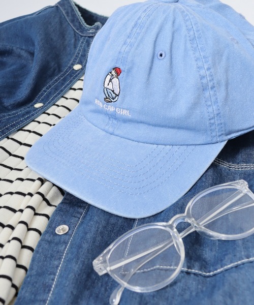 Red Cap Girl（レッドキャプガール）の「RED CAP GIRL ピグメント加工キャップ（キャップ・メンズ・ピンク/ブラック/ブルー/オレンジ・FREE）」の3枚目の写真