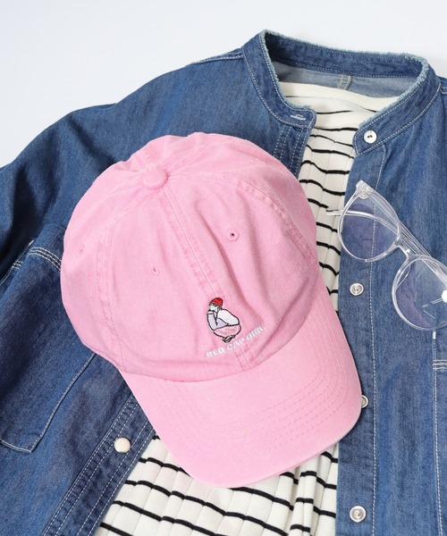Red Cap Girl（レッドキャプガール）の「RED CAP GIRL ピグメント加工キャップ（キャップ・メンズ・ピンク/ブラック/ブルー/オレンジ・FREE）」の5枚目の写真