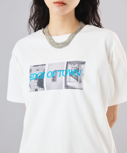 Muscat(マスカット)の「スリーフレームアソートプリントT(Tシャツ/カットソー・レディース・オフホワイト/ブラック・F)」の6枚目の写真