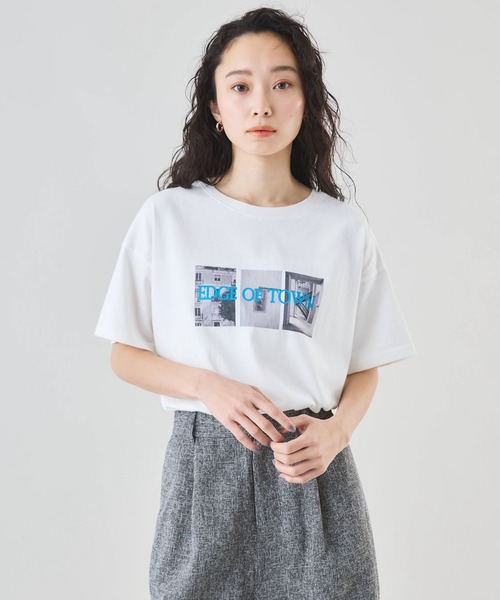 Muscat(マスカット)の「スリーフレームアソートプリントT(Tシャツ/カットソー・レディース・オフホワイト/ブラック・F)」の12枚目の写真