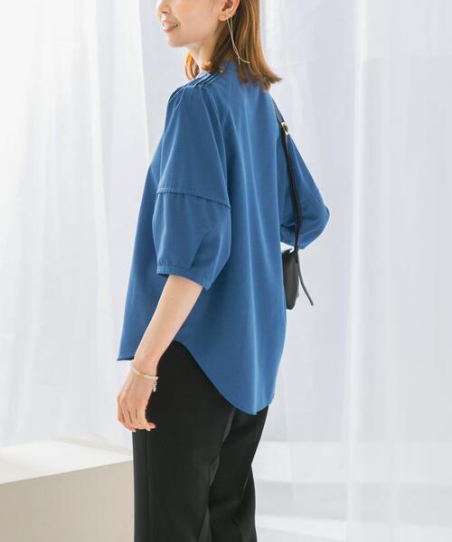 URBAN RESEARCH ROSSO WOMEN(アーバンリサーチ ロッソ)の「UVカットウォッシャブルリネン混シャツブラウス(シャツ/ブラウス・レディース・グリーン/イエロー/インディゴブルー/オフホワイト・FREE)」の12枚目の写真