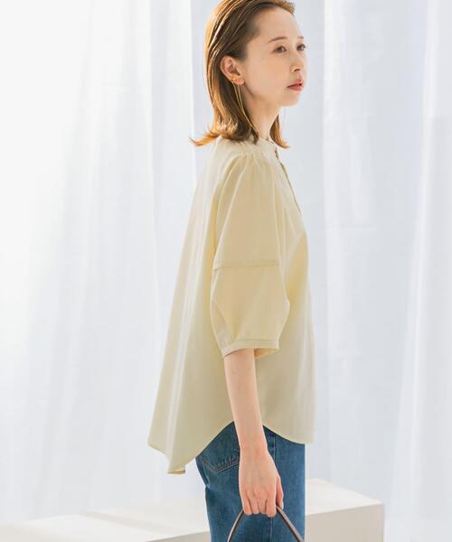 URBAN RESEARCH ROSSO WOMEN(アーバンリサーチ ロッソ)の「UVカットウォッシャブルリネン混シャツブラウス(シャツ/ブラウス・レディース・グリーン/イエロー/インディゴブルー/オフホワイト・FREE)」の18枚目の写真