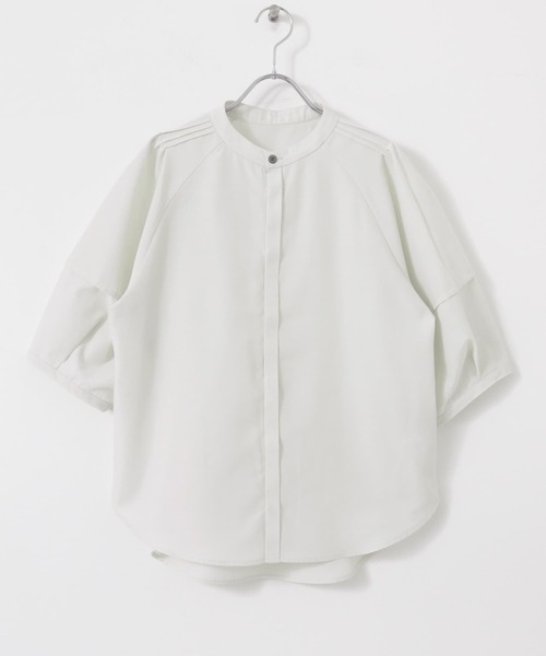 セール】UVカットウォッシャブルリネン混シャツブラウス（シャツ