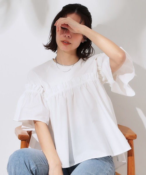 COMMEdesGARÇONS立体モチーフ　ドッキングカットソー　フリル COMMEdesGARÇONS フリル立体モチーフドッキングカットソー