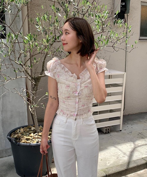 Teem Store(チームストア)の「花柄フリルシャツ(シャツ/ブラウス・レディース・アイボリー・M/S)」の15枚目の写真