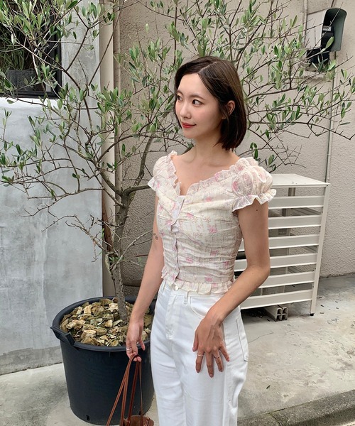 Teem Store(チームストア)の「花柄フリルシャツ(シャツ/ブラウス・レディース・アイボリー・M/S)」の16枚目の写真