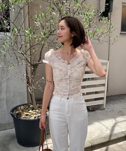 Teem Store(チームストア)の「花柄フリルシャツ(シャツ/ブラウス・レディース・アイボリー・M/S)」の17枚目の写真