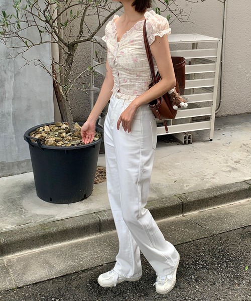 Teem Store(チームストア)の「花柄フリルシャツ(シャツ/ブラウス・レディース・アイボリー・M/S)」の14枚目の写真