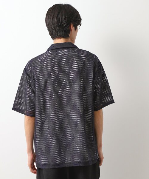 THE SHOP TK （ザ ショップ ティーケー ）の「ダイヤ柄プリント半袖シャツ【洗濯機OK/オーバーサイズ】（シャツ/ブラウス・メンズ・ネイビー系3/アイボリー系3・04/03/02）」の4枚目の写真