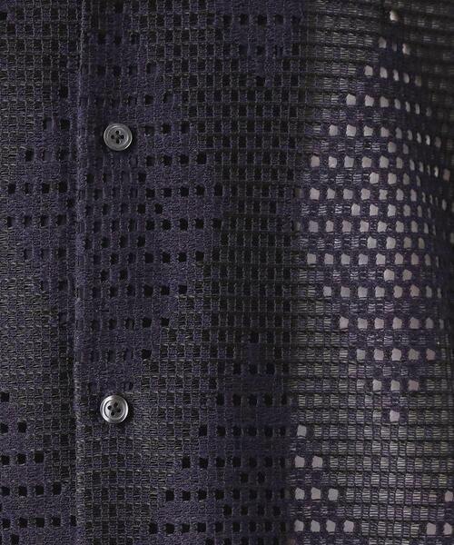 THE SHOP TK （ザ ショップ ティーケー ）の「ダイヤ柄プリント半袖シャツ【洗濯機OK/オーバーサイズ】（シャツ/ブラウス・メンズ・ネイビー系3/アイボリー系3・04/03/02）」の6枚目の写真