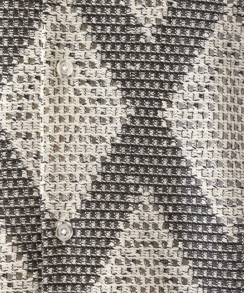 THE SHOP TK （ザ ショップ ティーケー ）の「ダイヤ柄プリント半袖シャツ【洗濯機OK/オーバーサイズ】（シャツ/ブラウス・メンズ・ネイビー系3/アイボリー系3・04/03/02）」の10枚目の写真