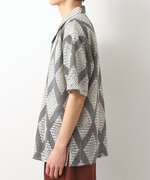 THE SHOP TK （ザ ショップ ティーケー ）の「ダイヤ柄プリント半袖シャツ【洗濯機OK/オーバーサイズ】（シャツ/ブラウス・メンズ・ネイビー系3/アイボリー系3・04/03/02）」の12枚目の写真