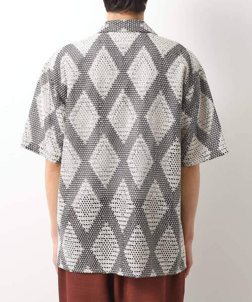 THE SHOP TK （ザ ショップ ティーケー ）の「ダイヤ柄プリント半袖シャツ【洗濯機OK/オーバーサイズ】（シャツ/ブラウス・メンズ・ネイビー系3/アイボリー系3・04/03/02）」の13枚目の写真