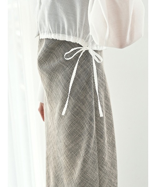 SNIDEL(スナイデル)の「シアーシャツ(シャツ/ブラウス・レディース・ホワイト/ピンク/イエロー・FREE)」の5枚目の写真