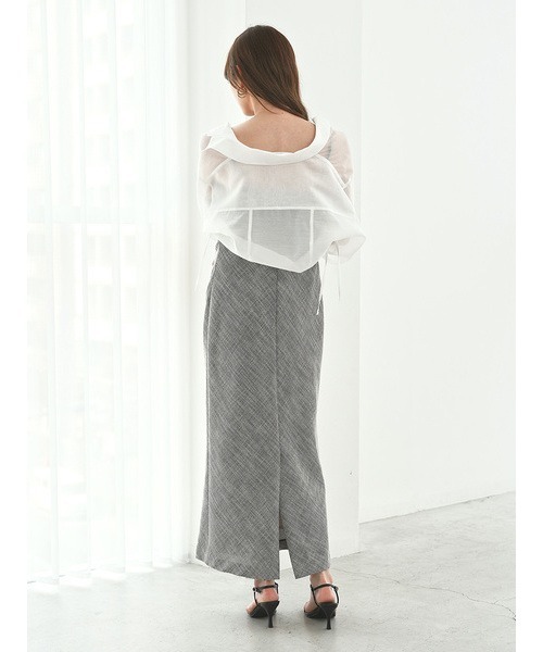 SNIDEL(スナイデル)の「シアーシャツ(シャツ/ブラウス・レディース・ホワイト/ピンク/イエロー・FREE)」の8枚目の写真