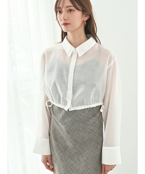 SNIDEL(スナイデル)の「シアーシャツ(シャツ/ブラウス・レディース・ホワイト/ピンク/イエロー・FREE)」の19枚目の写真