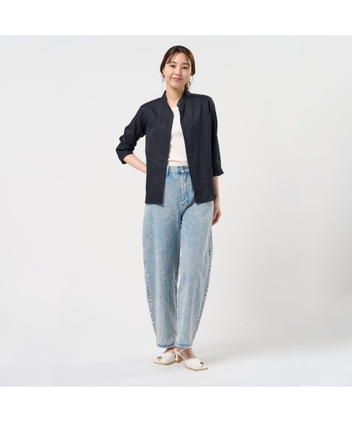 TOKYO SHIRTS(トウキョウシャツ)の「【Pitta Re:)】 レディースカジュアルシャツ Wガーゼ 七分袖 綿100%(シャツ/ブラウス・レディース・ブラック・S/M/L/LL)」の6枚目の写真