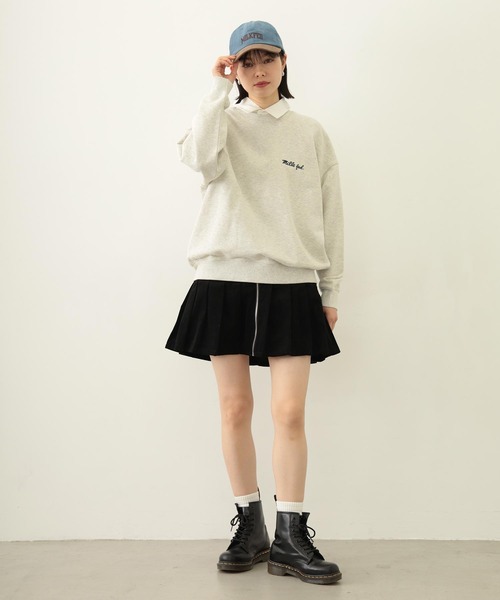 MILKFED.（ミルクフェド）の「ICING LOGO WIDE CREW SWEAT TOP（スウェット・レディース・オートミール/チャコール/ネイビー・M/L）」の7枚目の写真