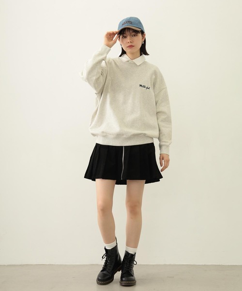 MILKFED.（ミルクフェド）の「ICING LOGO WIDE CREW SWEAT TOP（スウェット・レディース・オートミール/チャコール/ネイビー・M/L）」の8枚目の写真