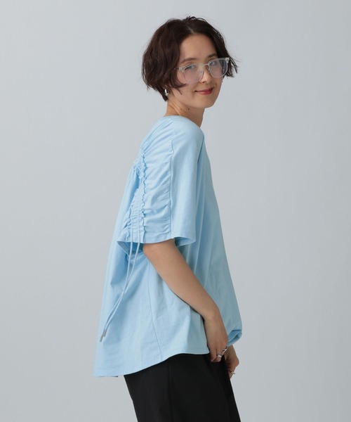 LEPSIM(レプシィム)の「バックシャーリングT 242777(Tシャツ/カットソー・レディース・ライトブルー/ブラック/オレンジ・FREE)」の9枚目の写真