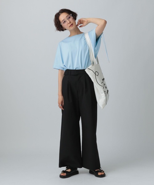 LEPSIM(レプシィム)の「バックシャーリングT 242777(Tシャツ/カットソー・レディース・ライトブルー/ブラック/オレンジ・FREE)」の7枚目の写真