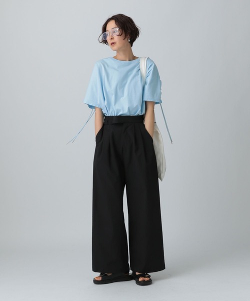 LEPSIM(レプシィム)の「バックシャーリングT 242777(Tシャツ/カットソー・レディース・ライトブルー/ブラック/オレンジ・FREE)」の6枚目の写真