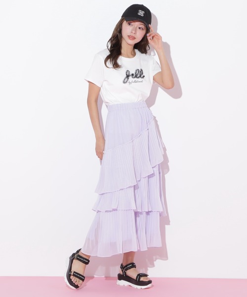 JILL by JILL STUART(ジルバイジルスチュアート)の「◇アシメプリーツティアードスカート(スカート・レディース・ホワイト/ラベンダー/ブラック系その他・FREE)」の3枚目の写真