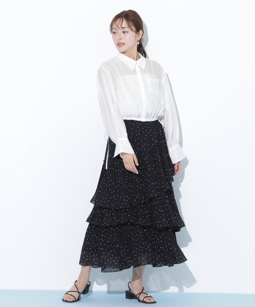 JILL by JILL STUART(ジルバイジルスチュアート)の「◇アシメプリーツティアードスカート(スカート・レディース・ホワイト/ラベンダー/ブラック系その他・FREE)」の22枚目の写真