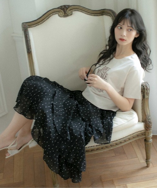 JILL by JILL STUART(ジルバイジルスチュアート)の「◇アシメプリーツティアードスカート(スカート・レディース・ホワイト/ラベンダー/ブラック系その他・FREE)」の5枚目の写真