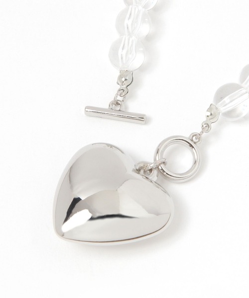 LOWRYS FARM（ローリーズファーム）の「ボールマンテルハートネックレス（ネックレス・レディース・グレー/その他・FREE）」の3枚目の写真