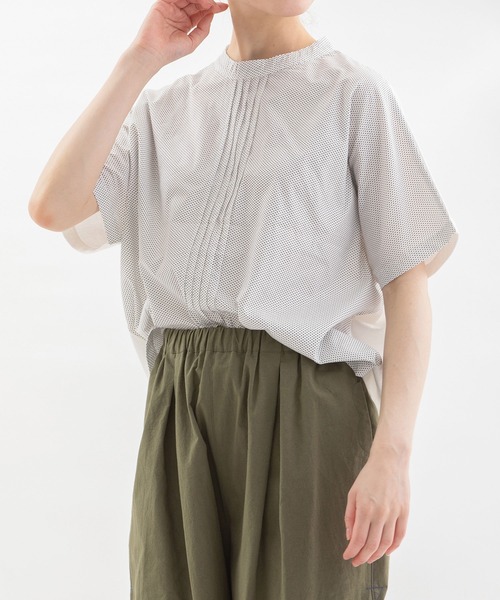 tシャツ Cloche USコットンフロントピンドットトップス レディース セール】Cloche USコットンフロントピンドットトップス（Tシャツ