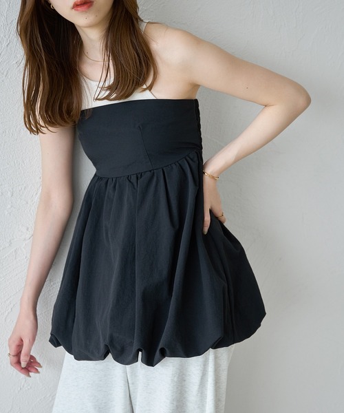 raffime（ラフィミー）の「ホルター付きバルーンベアビスチェ（キャミソール・レディース・ブラック/アイボリー/ダークブラウン・フリー）」の2枚目の写真