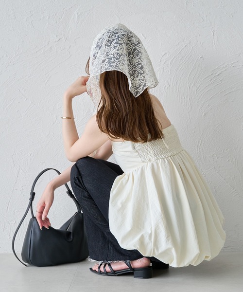 【追跡付】超限定♡ダブルチェーン♪エレ女フラップトート サイドパール付きバックレースアップドットフレアスカート