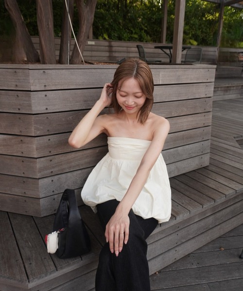 raffime（ラフィミー）の「ホルター付きバルーンベアビスチェ（キャミソール・レディース・ブラック/アイボリー/ダークブラウン・フリー）」の11枚目の写真