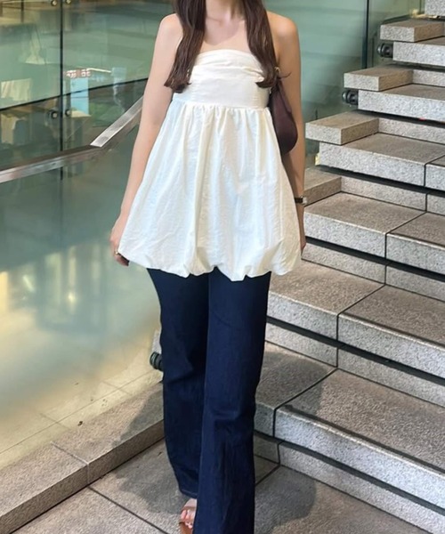 raffime（ラフィミー）の「ホルター付きバルーンベアビスチェ（キャミソール・レディース・ブラック/アイボリー/ダークブラウン・フリー）」の12枚目の写真