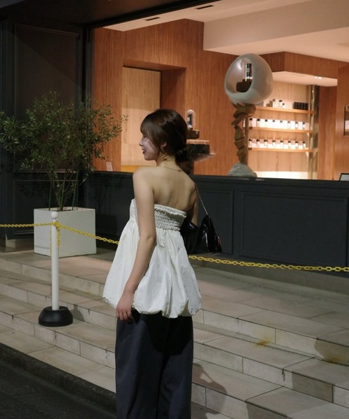 raffime（ラフィミー）の「ホルター付きバルーンベアビスチェ（キャミソール・レディース・ブラック/アイボリー/ダークブラウン・フリー）」の17枚目の写真