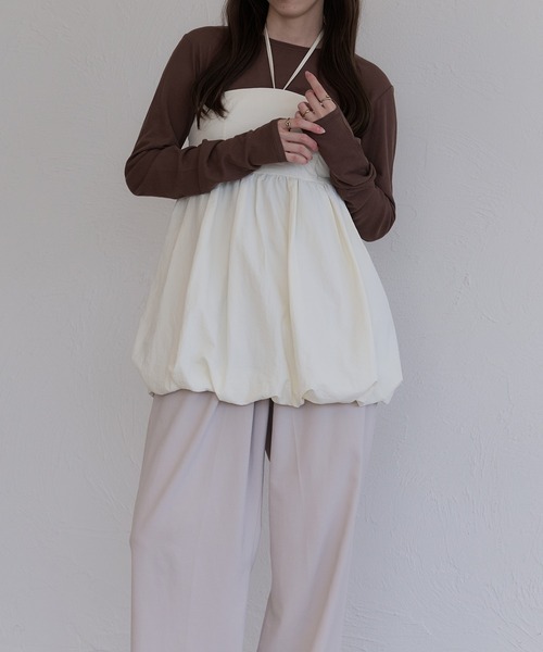 raffime（ラフィミー）の「ホルター付きバルーンベアビスチェ（キャミソール・レディース・ブラック/アイボリー/ダークブラウン・フリー）」の21枚目の写真