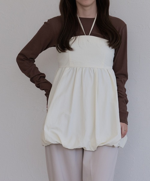 raffime（ラフィミー）の「ホルター付きバルーンベアビスチェ（キャミソール・レディース・ブラック/アイボリー/ダークブラウン・フリー）」の22枚目の写真