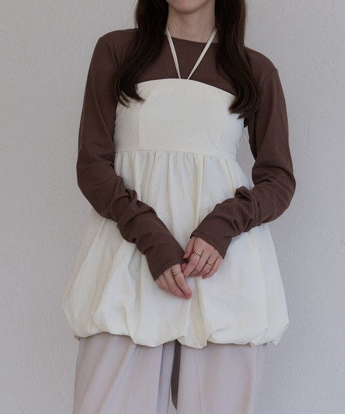 raffime（ラフィミー）の「ホルター付きバルーンベアビスチェ（キャミソール・レディース・ブラック/アイボリー/ダークブラウン・フリー）」の20枚目の写真