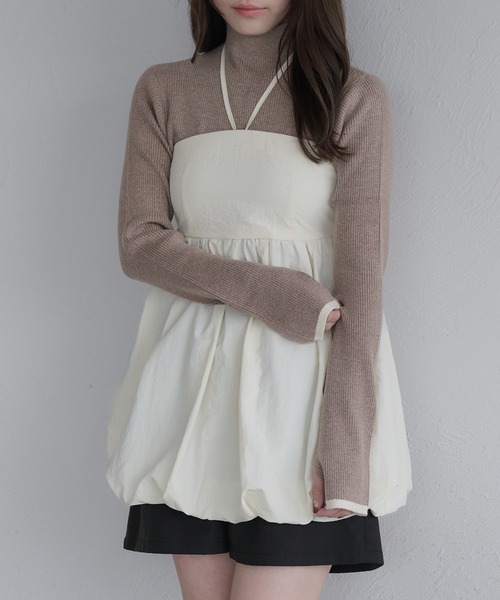 raffime（ラフィミー）の「ホルター付きバルーンベアビスチェ（キャミソール・レディース・ブラック/アイボリー/ダークブラウン・フリー）」の18枚目の写真