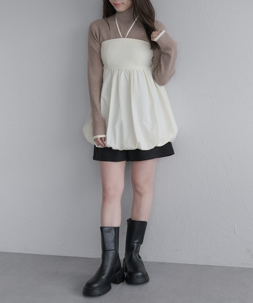 raffime（ラフィミー）の「ホルター付きバルーンベアビスチェ（キャミソール・レディース・ブラック/アイボリー/ダークブラウン・フリー）」の19枚目の写真