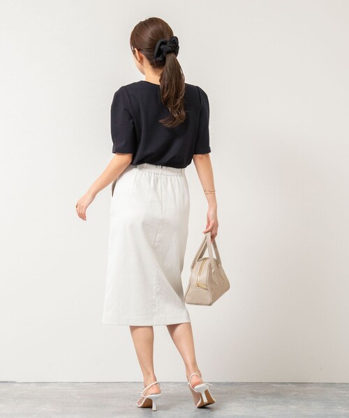 NOLLEY’S（ノーリーズ）の「高機能パフTシャツ（Tシャツ/カットソー・レディース・ネイビー/オフホワイト/ブラック・36/38）」の6枚目の写真