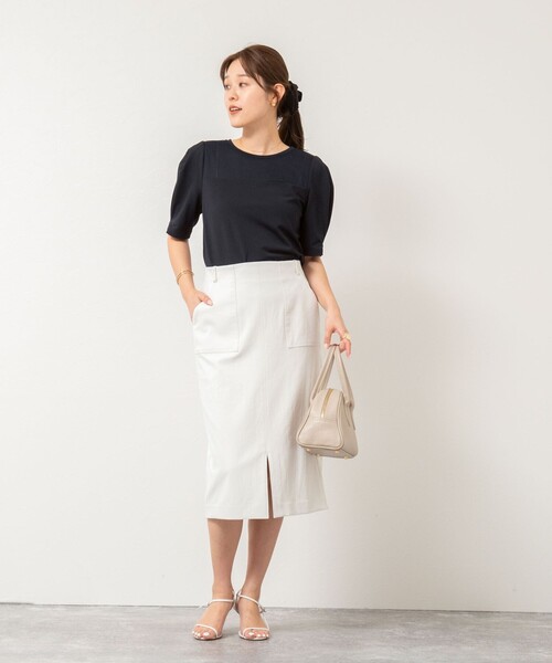 NOLLEY’S（ノーリーズ）の「高機能パフTシャツ（Tシャツ/カットソー・レディース・ネイビー/オフホワイト/ブラック・36/38）」の7枚目の写真