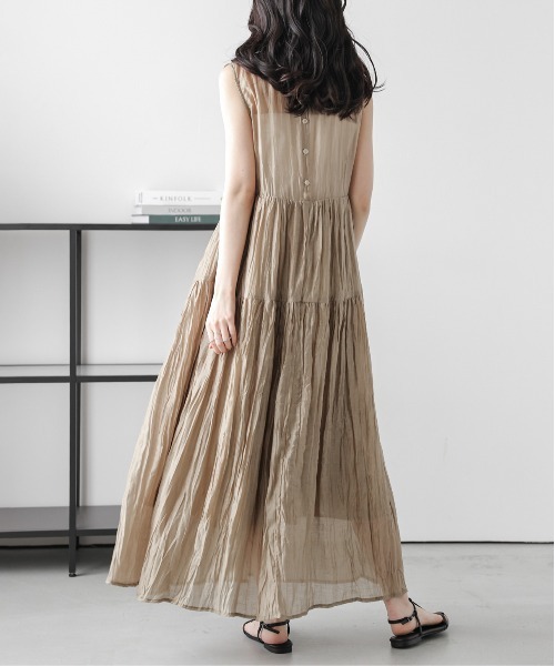 Lajour（ラジュール）の「[日本製]  シアー ティアードワンピース（ワンピース・レディース・ブラウン/グレー/ベージュ・M/L）」の13枚目の写真