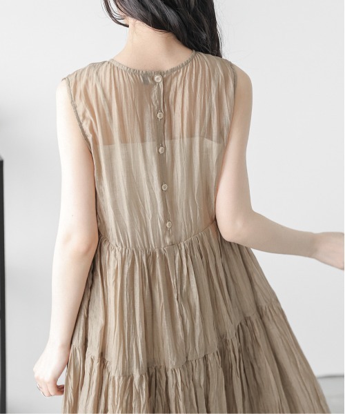 Lajour（ラジュール）の「[日本製]  シアー ティアードワンピース（ワンピース・レディース・ブラウン/グレー/ベージュ・M/L）」の14枚目の写真